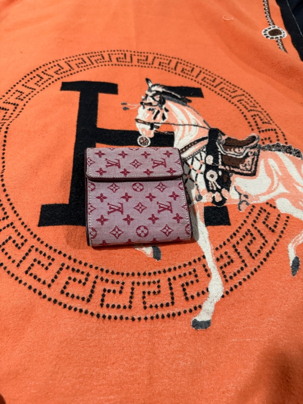 Louis Vuitton Pink and Burgundy Monogram Compact Wallet